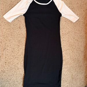 LuLaRoe Julia Bodycon black dress with white trim